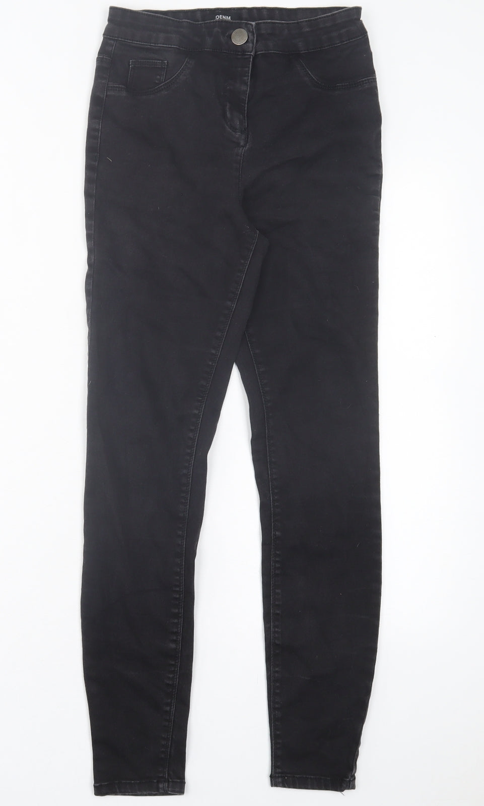 Matalan Womens Black Cotton Skinny Jeans Size 12 L27 in Regular Button