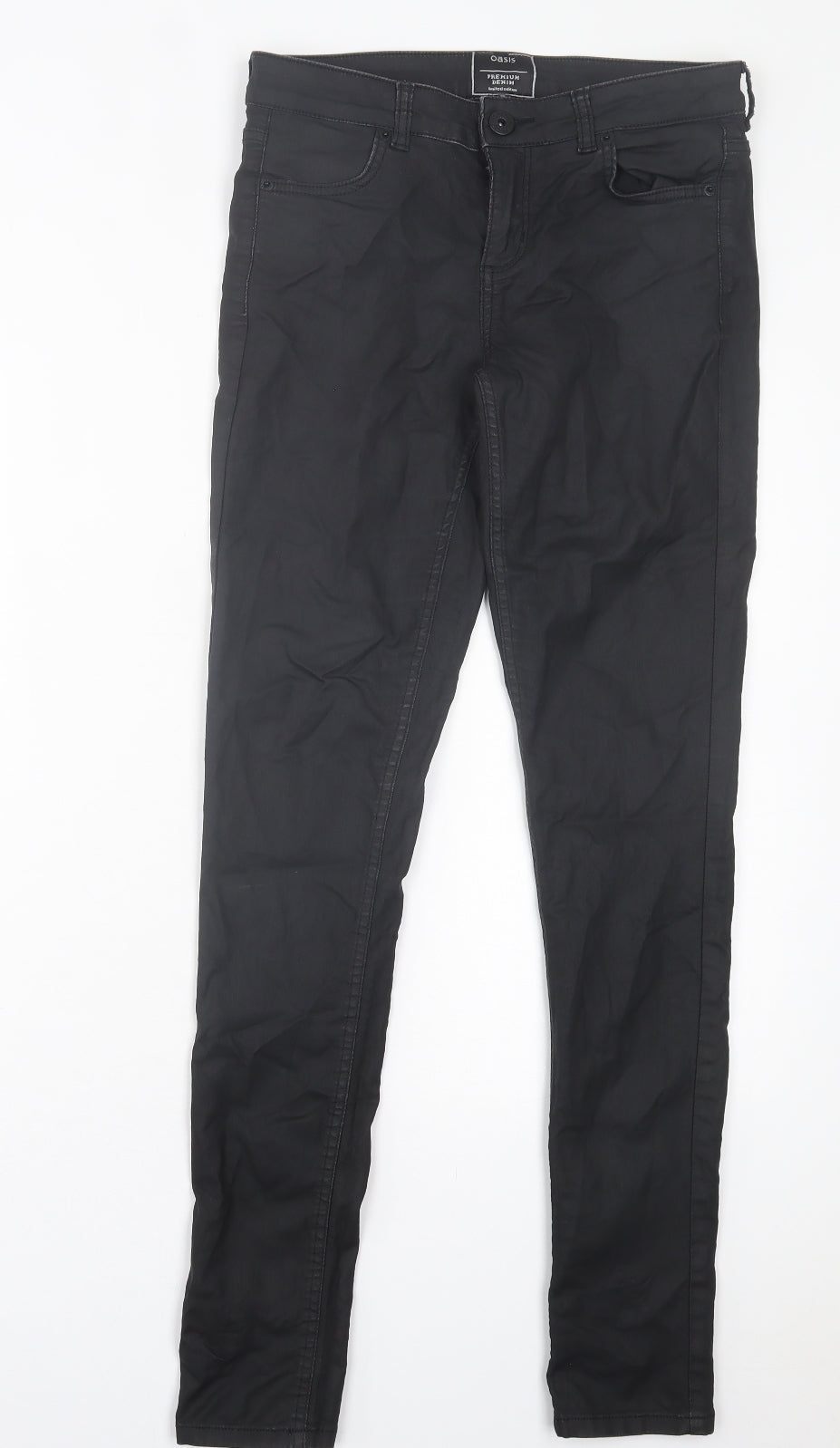 Oasis Womens Black Cotton Skinny Jeans Size 10 L31 in Regular Button