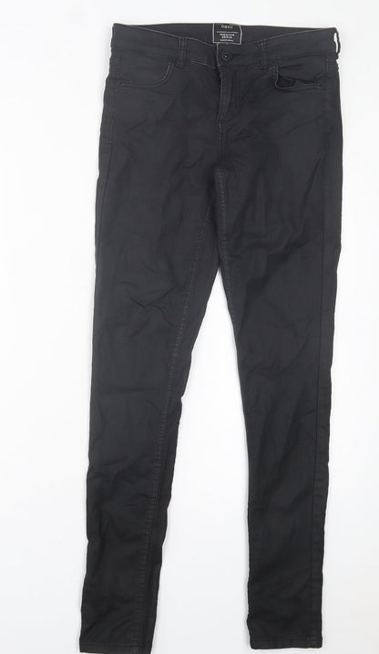 Oasis Womens Black Cotton Skinny Jeans Size 10 L31 in Regular Button