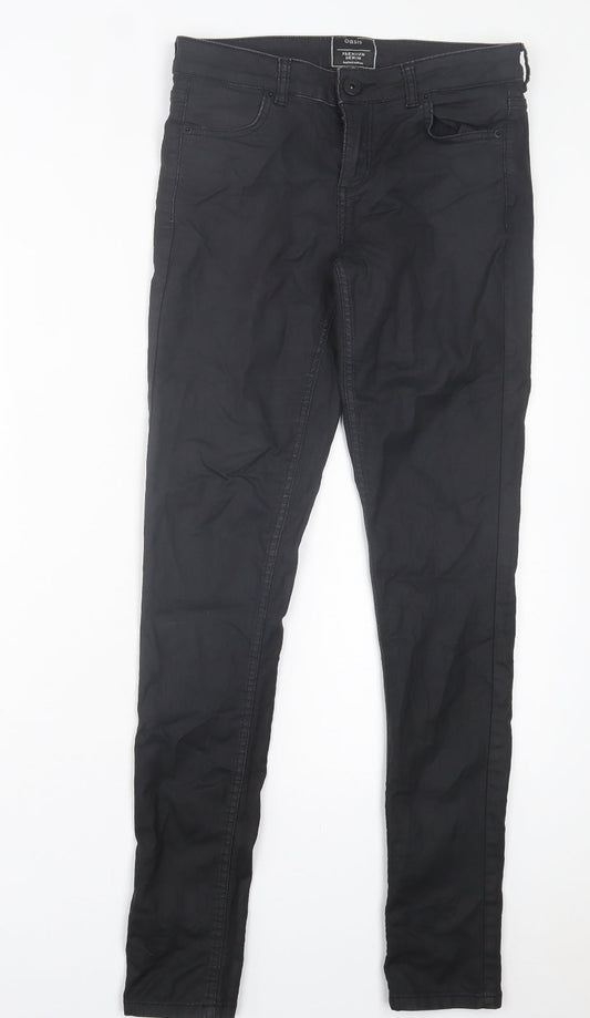 Oasis Womens Black Cotton Skinny Jeans Size 10 L31 in Regular Button
