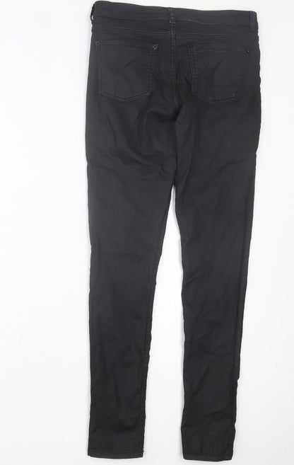 Oasis Womens Black Cotton Skinny Jeans Size 10 L31 in Regular Button