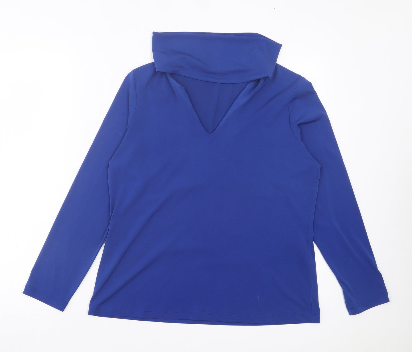 Avalon Womens Blue Polyester Basic T-Shirt Size 14 Halter