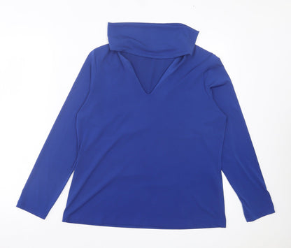 Avalon Womens Blue Polyester Basic T-Shirt Size 14 Halter