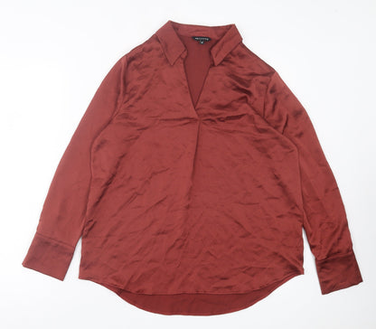 Womens UK Size 12 Peacocks Red Basic Blouse