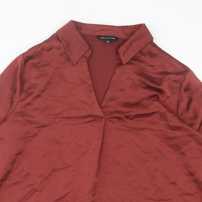 Womens UK Size 12 Peacocks Red Basic Blouse