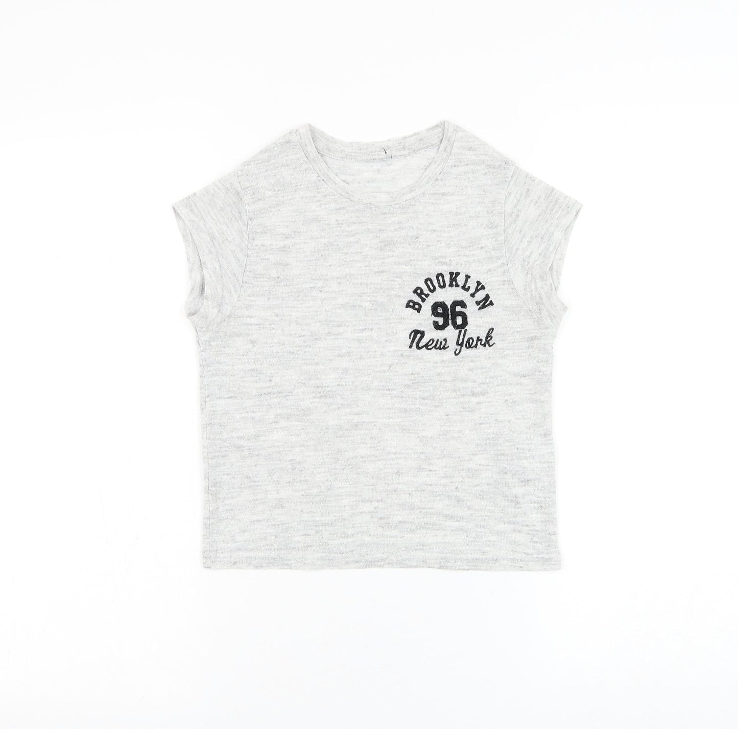 New Look Girls Grey Viscose Basic T-Shirt Size 10-11 Years Round Neck Pullover - Brooklyn New York