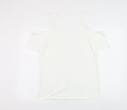 Womens UK Size M Preworn White Basic Blouse