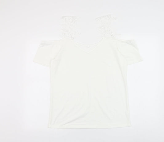 Womens UK Size M Preworn White Basic Blouse