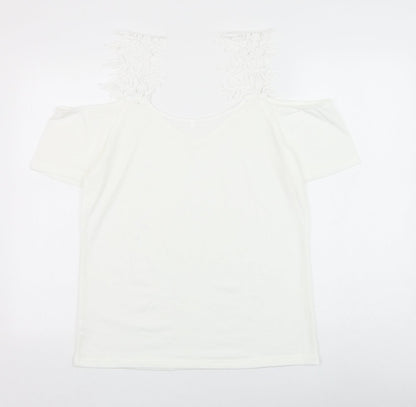 Womens UK Size M Preworn White Basic Blouse
