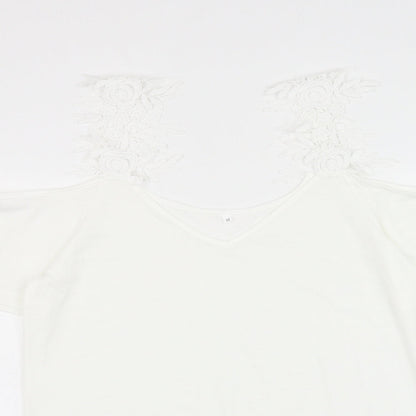 Womens UK Size M Preworn White Basic Blouse