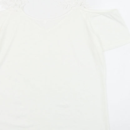 Womens UK Size M Preworn White Basic Blouse