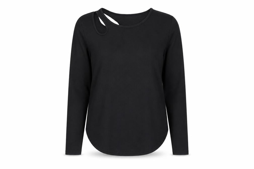 Womens UK Size M SheIn Black Basic Blouse