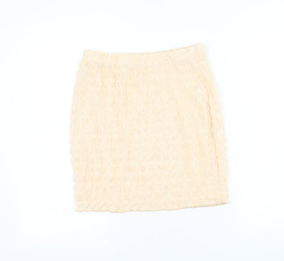 SheIn Womens Beige Polyester Straight & Pencil Skirt Size S