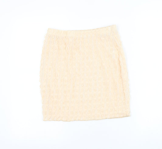 SheIn Womens Beige Polyester Straight & Pencil Skirt Size S