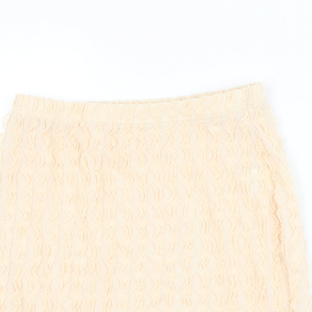 SheIn Womens Beige Polyester Straight & Pencil Skirt Size S