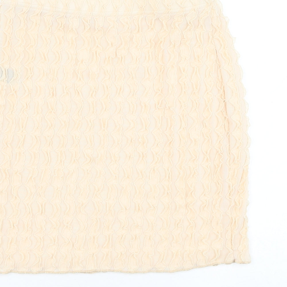 SheIn Womens Beige Polyester Straight & Pencil Skirt Size S