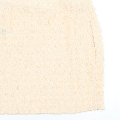 SheIn Womens Beige Polyester Straight & Pencil Skirt Size S