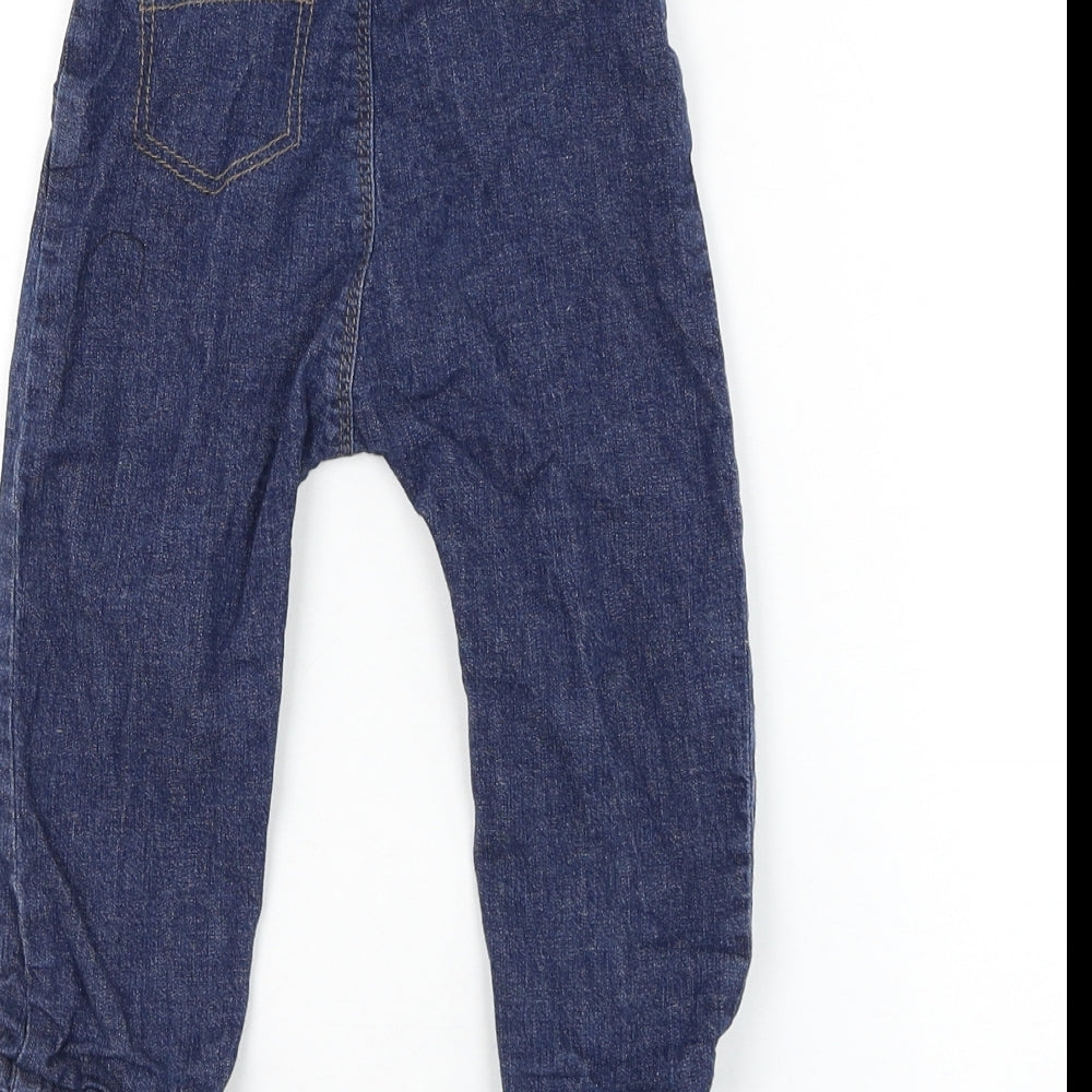 George Boys Blue Cotton Capri Jeans Size 12-18 Months Drawstring