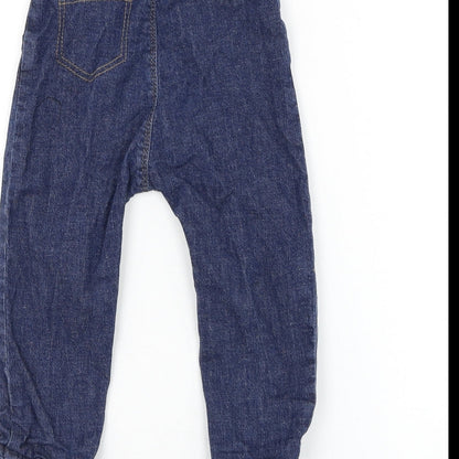 George Boys Blue Cotton Capri Jeans Size 12-18 Months Drawstring
