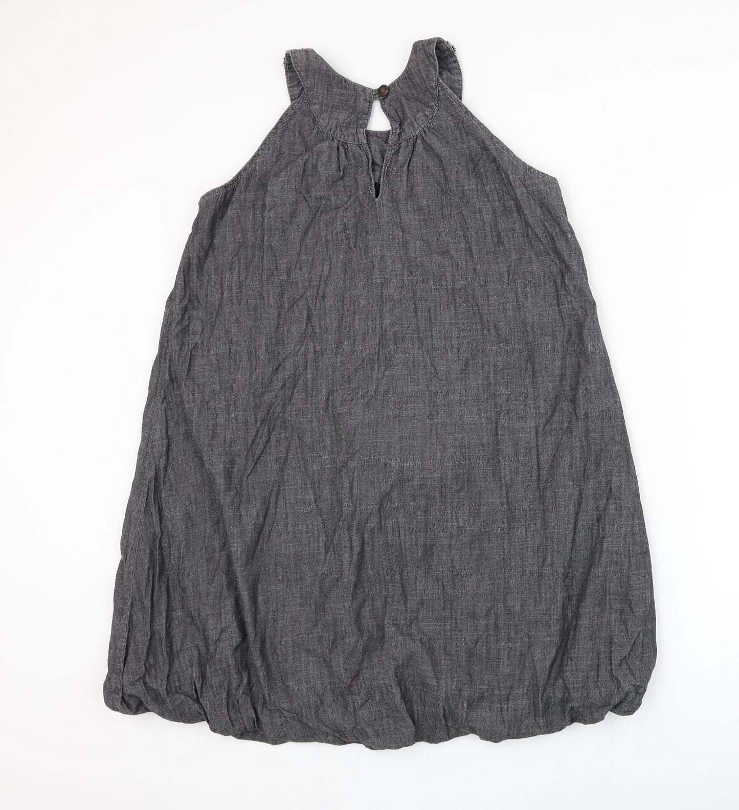 NEXT Womens Grey Cotton Shift Size 12 Round Neck Pullover