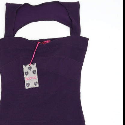 Boohoo Womens Purple Polyester Bodycon Size 16 Sweetheart Pullover