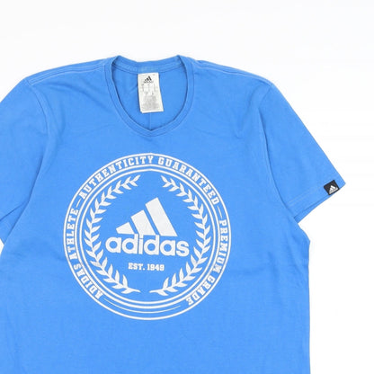 Mens UK Size S adidas Blue  T-Shirt
