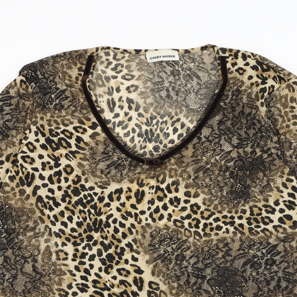 Womens UK Size 14 Gerry Weber Brown Basic Blouse