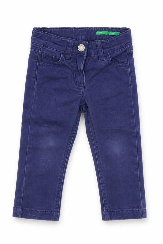 United Colors of Benetton Boys Blue Cotton Capri Jeans Size 12 Months Button