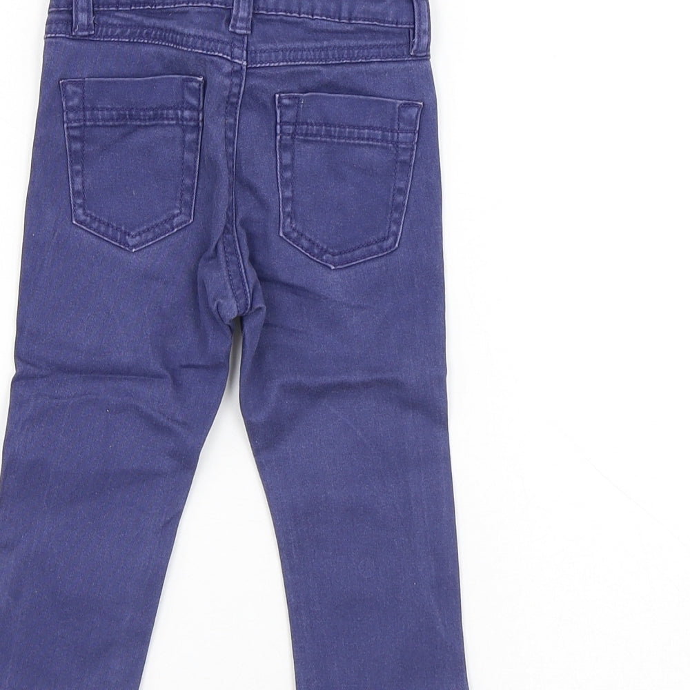 United Colors of Benetton Boys Blue Cotton Capri Jeans Size 12 Months Button