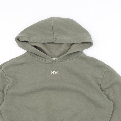 H&M Girls Green Polyester Pullover Hoodie Size 12-13 Years - NYC
