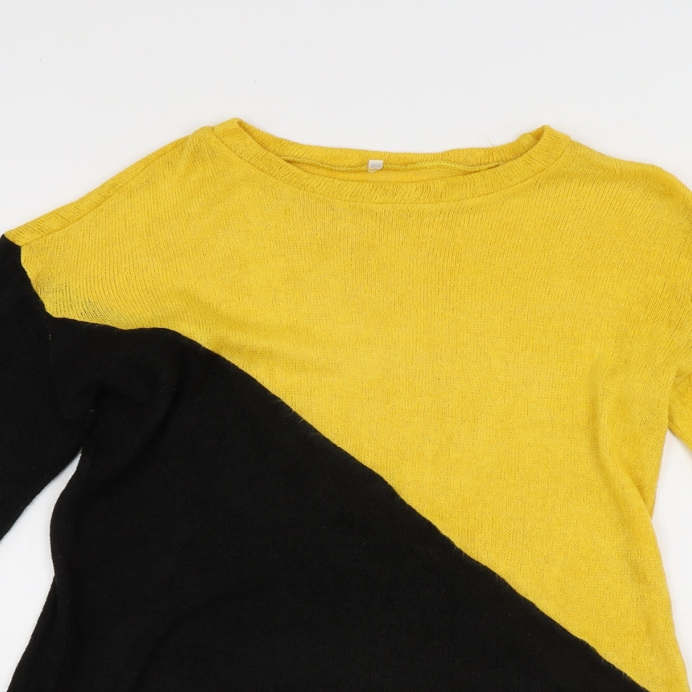 Womens UK Size S Preworn Yellow Pullover Jumper
