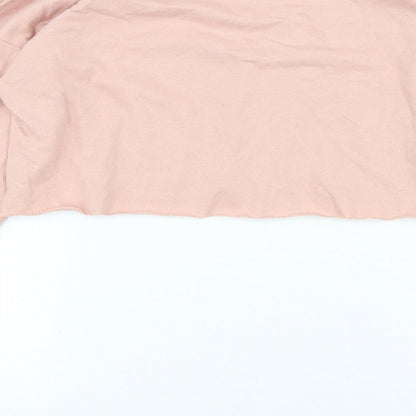 PRETTYLITTLETHING Womens Pink Cotton Pullover Sweatshirt Size 6 - Cropped