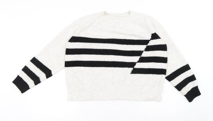 Womens UK Size M Marks and Spencer White Pullover Jumper