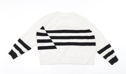 Womens UK Size M Marks and Spencer White Pullover Jumper