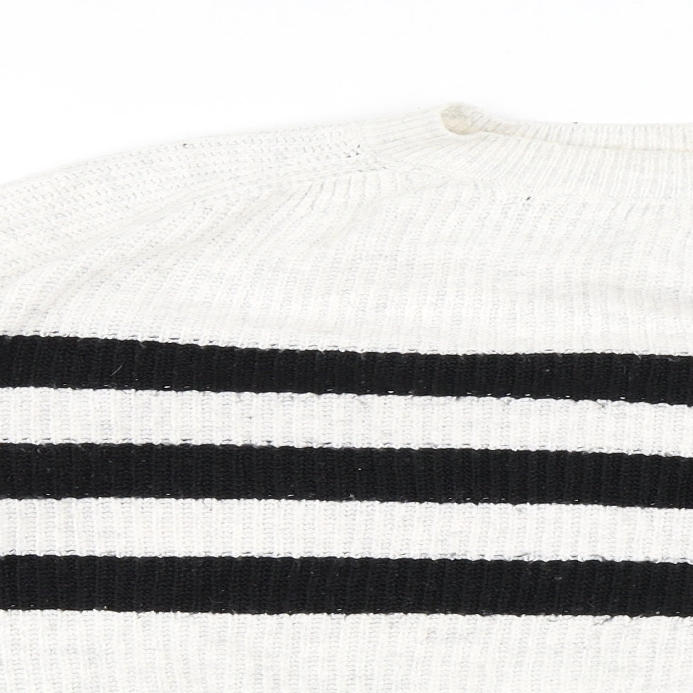 Womens UK Size M Marks and Spencer White Pullover Jumper