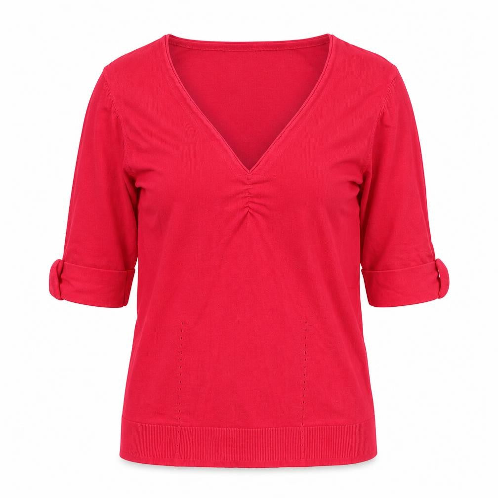 Womens UK Size M Coast Red Basic T-Shirt