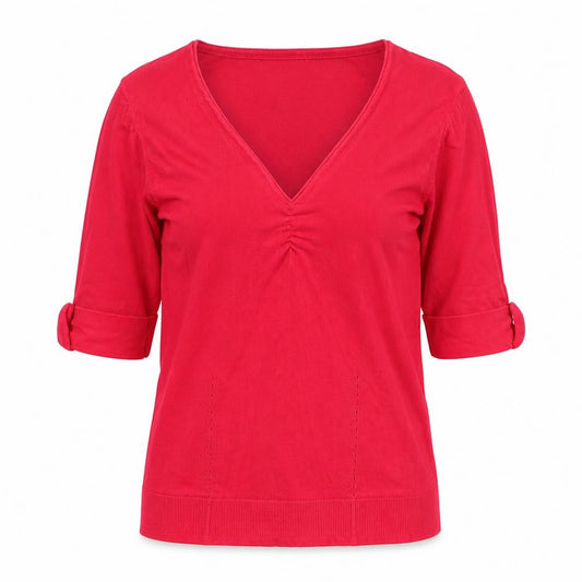 Womens UK Size M Coast Red Basic T-Shirt