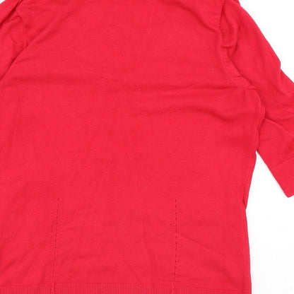 Coast Womens Red Viscose Basic T-Shirt Size M V-Neck