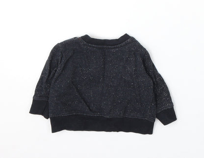 Earlydays Boys Black Cotton Pullover Jumper Size 3-6 Months Snap - Little Man