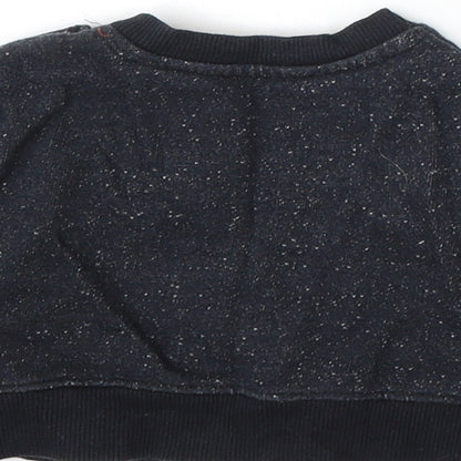 Earlydays Boys Black Cotton Pullover Jumper Size 3-6 Months Snap - Little Man