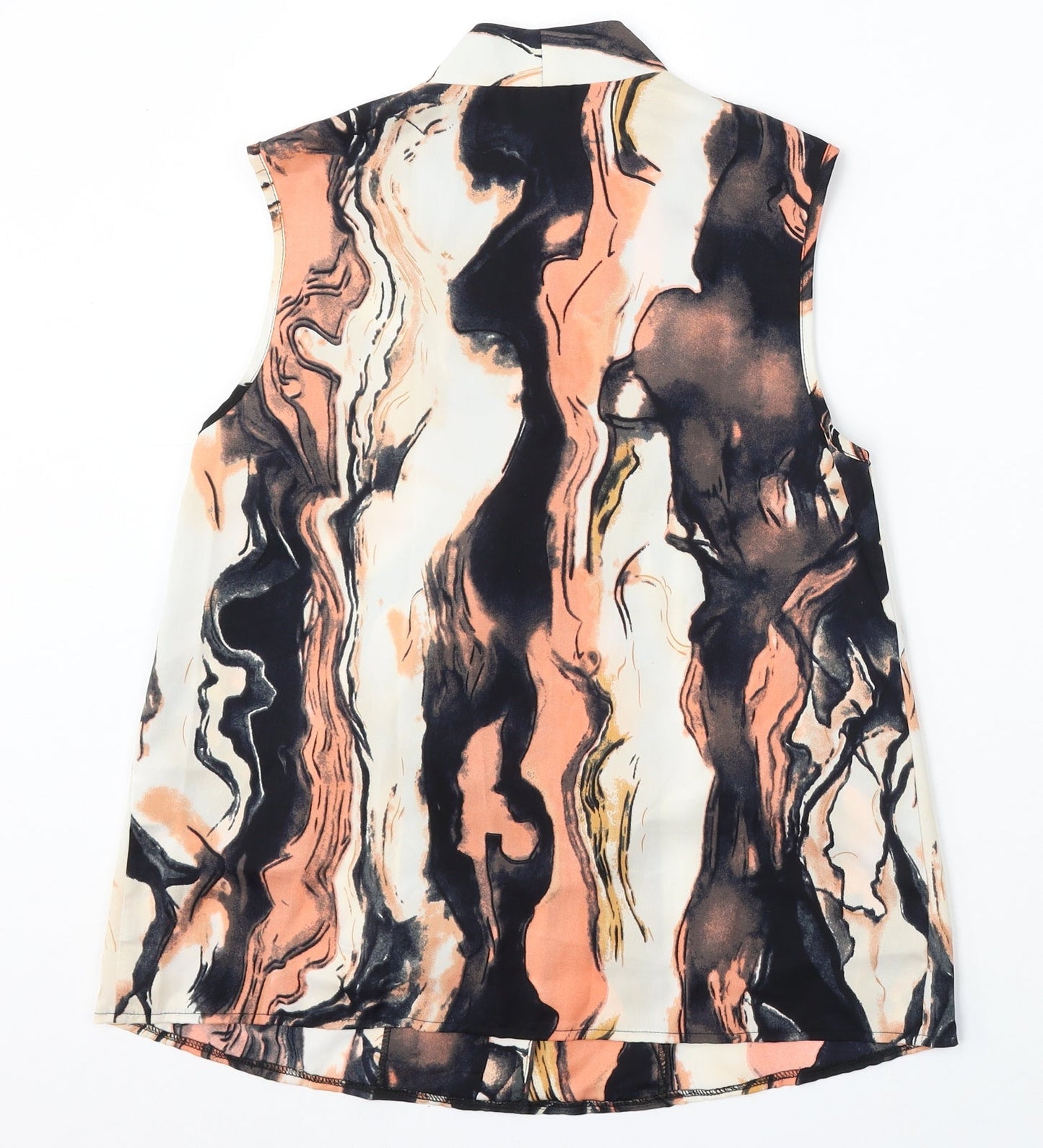 SheIn Womens Multicoloured Geometric Polyester Basic Blouse Size M V-Neck