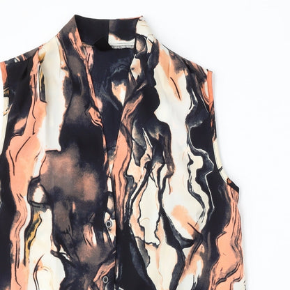 SheIn Womens Multicoloured Geometric Polyester Basic Blouse Size M V-Neck