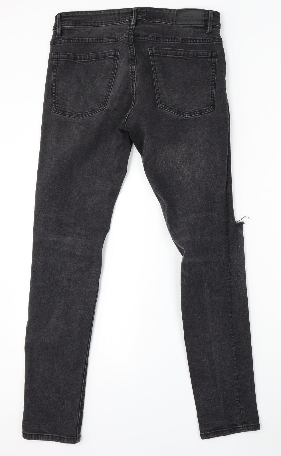 Pull&Bear Womens Black Cotton Skinny Jeans Size 31 in L29 in Regular Button