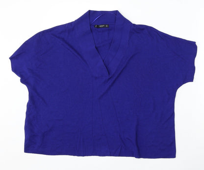 Womens UK Size M Mango Blue Pullover Jumper