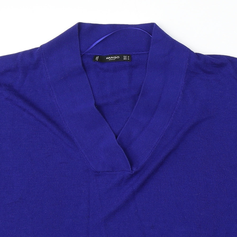 Womens UK Size M Mango Blue Pullover Jumper