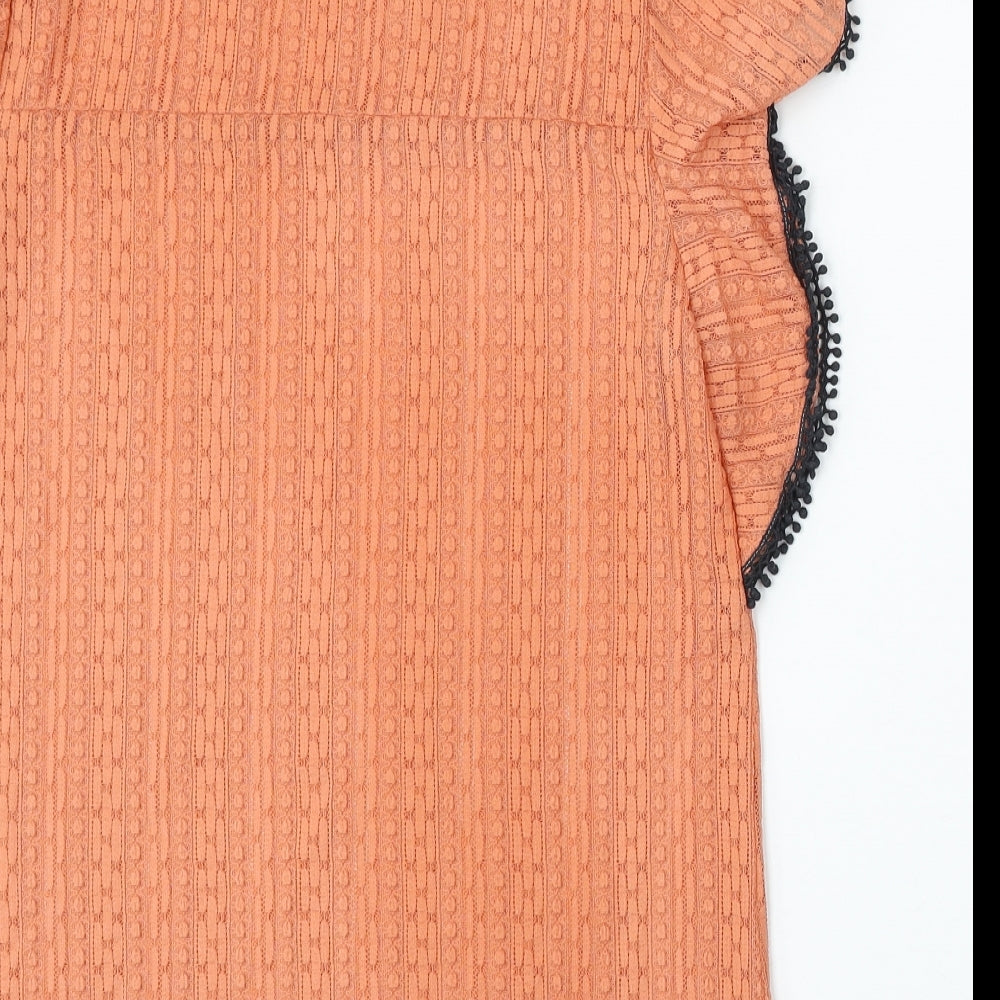 Womens UK Size 12 NEXT Orange Basic Blouse