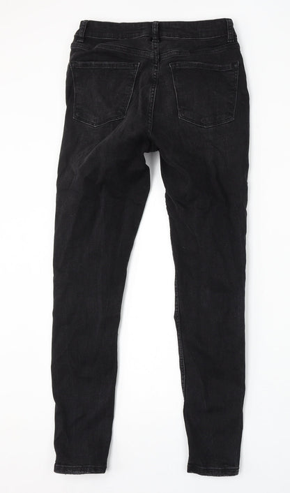 Denim & Co. Womens Black Cotton Skinny Jeans Size 10 L28 in Regular Button