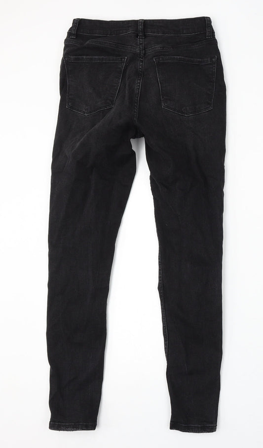 Denim & Co. Womens Black Cotton Skinny Jeans Size 10 L28 in Regular Button