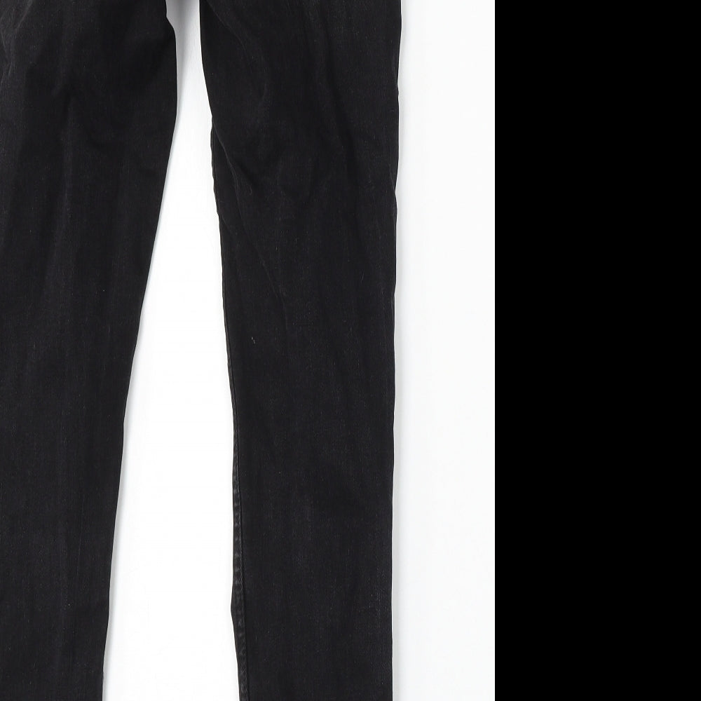 Denim & Co. Womens Black Cotton Skinny Jeans Size 10 L28 in Regular Button