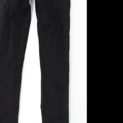 Denim & Co. Womens Black Cotton Skinny Jeans Size 10 L28 in Regular Button